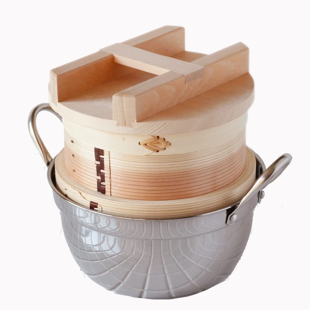 Amazon.co.jp: [かごや] 杉 和せいろ 18cm 鍋セット [ガス・IH対応