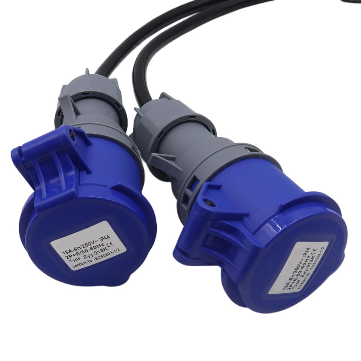 Qury 16A maschio a 2 prese da 16A, splitter di potenza a 2 vie, cavo convertitore di collegamento da 230 V, adattatore elettrico per roulotte