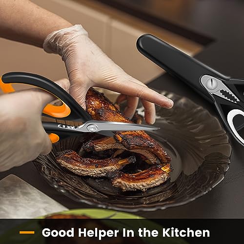 Vaasee 2 Pack Sharp Kitchen Scissors Set with Magnetic Holder - image 6