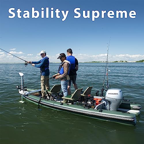Sea Eagle Fsk16 Fishskiff Inflatable 16', High Pressure, Drop-Stitch, 1-3 Person Frameless Fishing Boat W/Rigid 6” External Keel - Portable, Storable, And Transportable (Fsk16 3 Person Swivel Seat) #TOP2