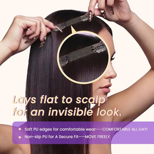 Image of LaaVoo Seamless Clip in Hair Extensions Human Hair Balayage Blonde | Light Brown to Blonde Hair Clips for Daily Wear, Natural, Invisible, 18 inch 100g 4Pcs