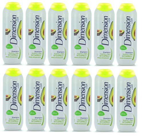 Dimension Set 12 Shampoo Olio Avocado 250ml Cura dei Capelli, Multicolore, Unica