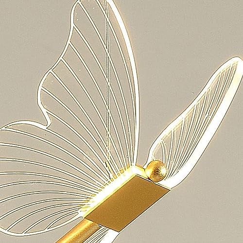 Siyane Butterfly Chandelier For Girls Bedroom Purple Pink Acrylic Shade 12W Dimmable Led Pendant Light Fixture Gold Hanging Ceiling Lamp For Staircase Kitchen Dining Table Kids Room Decoration thumb #5