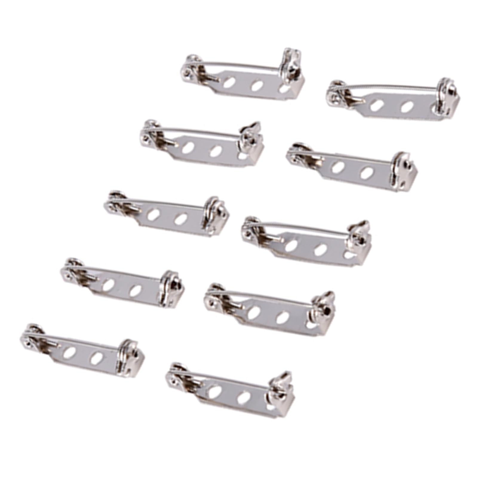 Walfront 50Pcs Safety Rolling Catch Brooch Bar Pins Brooch Lock Back Safety Catch Rolling Diy Badge Pins (25mm)