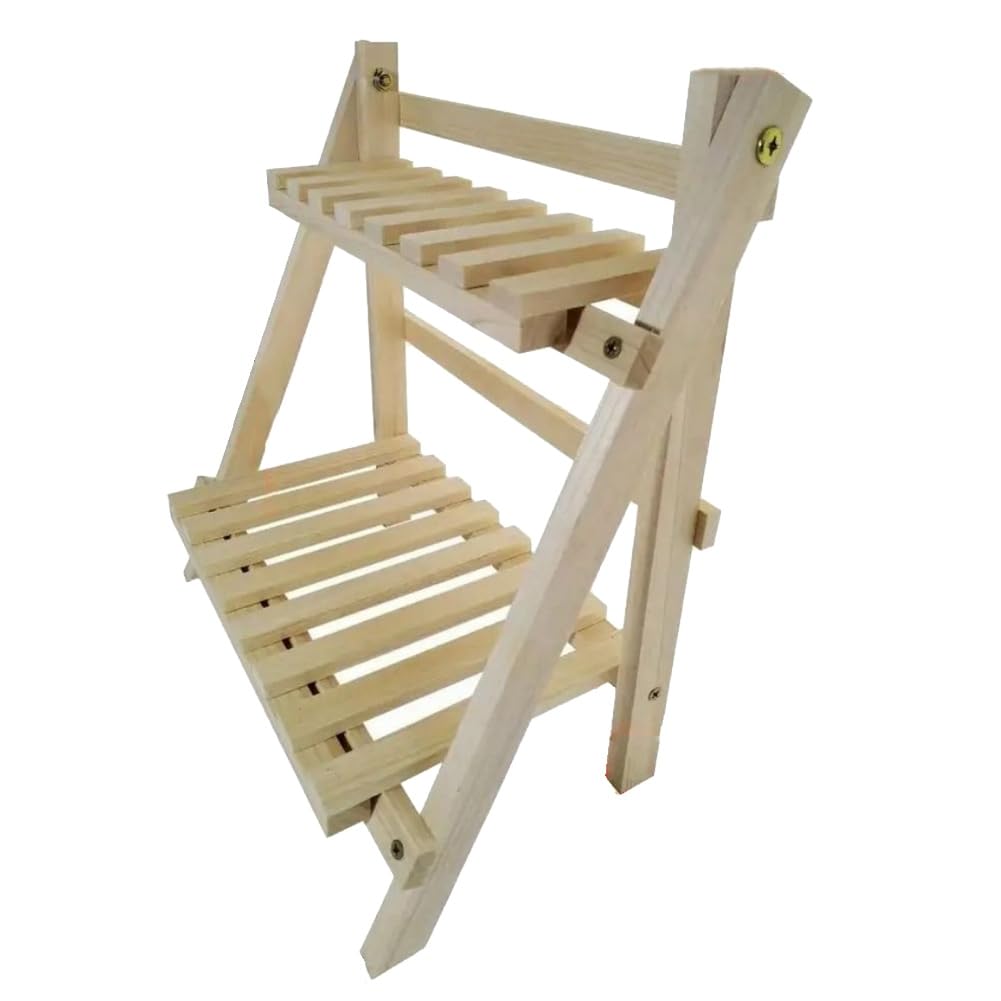 CTRLZS Wooden Storage Rack, 2-Layer Desktop Storage Rack, Ladder-Shaped Desk Display Rack, Desktop Storage Rack