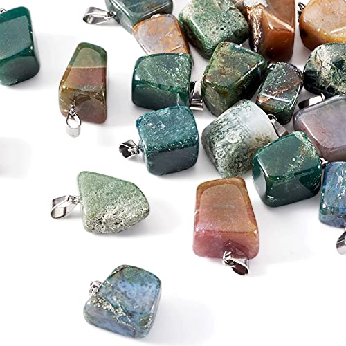 Pandahall 24pcs Irregular Natural Gemstone Pendant Indian Agate Pendants Healing Quartz Charms for Necklace Earring Bracelet Jewelry Making Pandahall 24pcs Irregular Natural Gemstone Pendant Indian Agate Pendants Healing Quartz Charms for Necklace Earring Bracelet Jewelry Making