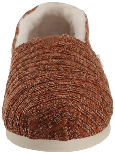 Image of TOMS Women's Alpargata CloudBound Espadrille Loafer Flat, Burnt Orange Rib Knit and Faux Fur, 5.5