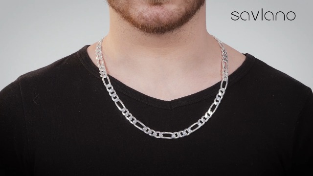 Savlano 925 Sterling Silver Italian Figaro Chain Bracelet | Solid Silver Men's & Women's Jewelry With Gift Box - View #6