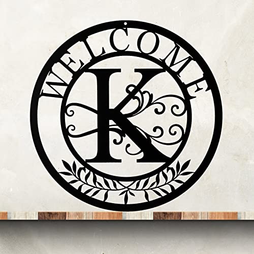 CINPIUK Initial Welcome Sign, 12 Inch Metal...