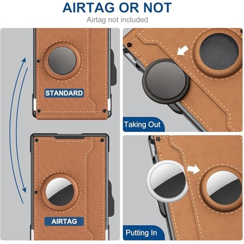 Genuine Leather Wallet for Men, Intelligence Wallet, Pop Up Aluminum Case, Money Clip, RFID Blocking, Bifold Minimalist Wallet (Black)3