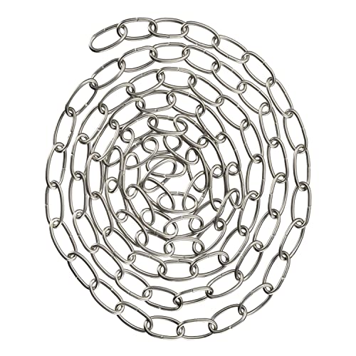 Image of Aspen Creative 21106-11,Steel 10 Feet Heavy Duty Chain for Hanging Up Maximum Weight 50 Pounds-Lighting Fixture /Swag Light /Plant in Nickel.9 Gauge.