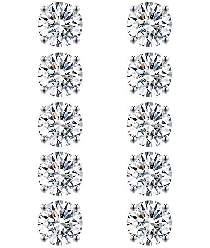 Tornito 10-20 Pairs 20G 2mm Tiny Stud Earrings 316L Stainless Steel Small CZ Ball Earring Set For Men Women3