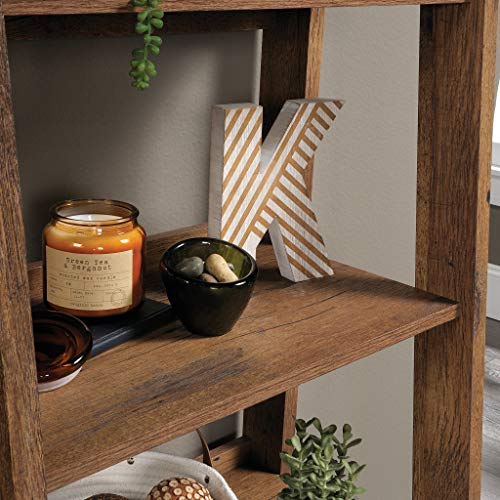 Sauder Trestle 5 Bookcase/Book Shelf, L: 23.54" x W: 16.61" x H: 71.14", Vintage Oak finish - Image 5