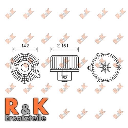 PRASCO HY8399 Motor eléctrico ventilador habitáculo Ventilador de habitáculo Ventilador de calefacción Ventilador interior