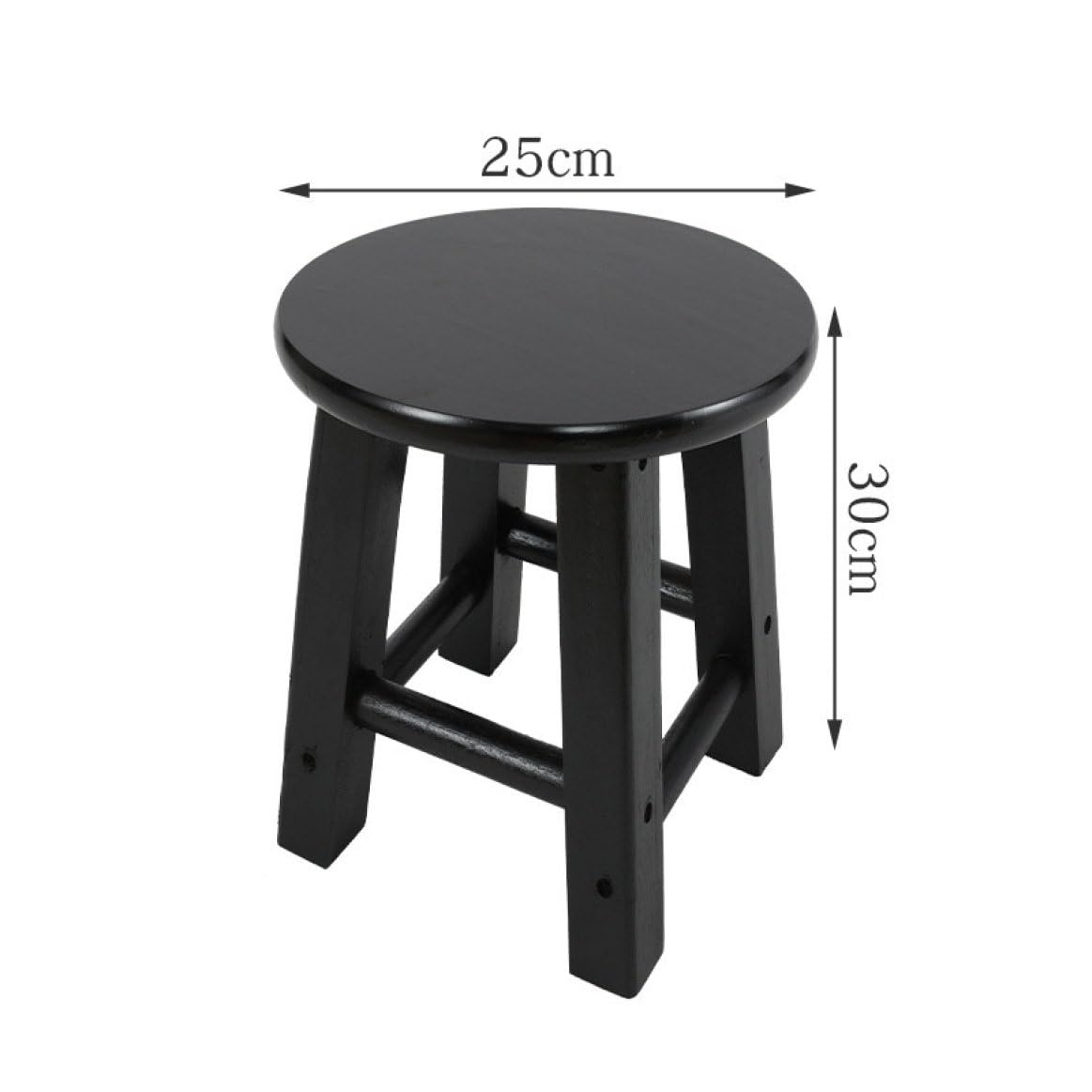 【2Ma30 O】木製スツール 丸椅子 イス　黒　花台　飾り台