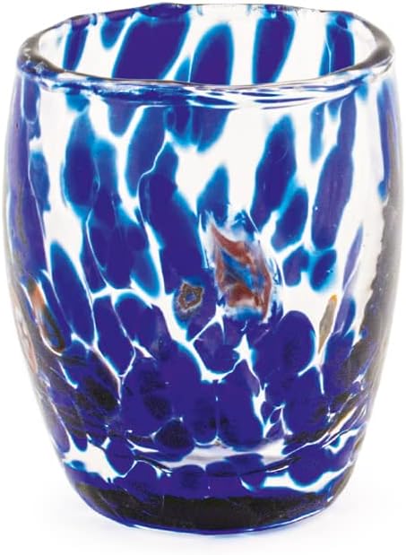 H&H Veneziano Set of 6 Glass Glasses, Multicoloured, cl 5, Made According to The Murano Masters Technique, Hand Made in Italy
