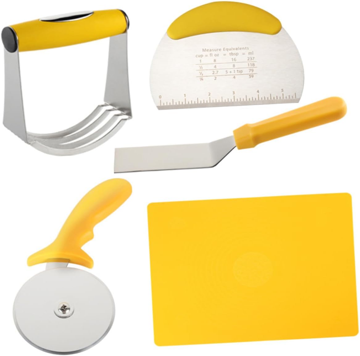 Mikinona 5Pcs Pizza Dough Cutter with Non Slip Handle and Measurement Scale for Pastries Cookies and Homemade Pizza Essential Kitchen Cooking Tools Mikinona 5Pcs Pizza Dough Cutter with Non Slip Handle and Measurement Scale for Pastries Cookies and Homemade Pizza Essential Kitchen Cooking Tools