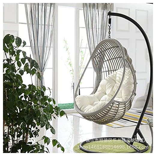 Hängstolskudde, tjockare utan stativ Gungstolsdämpande Nest Hängstol med kudde-ljusgrå 90x120x15cm (35x47x6 tum)