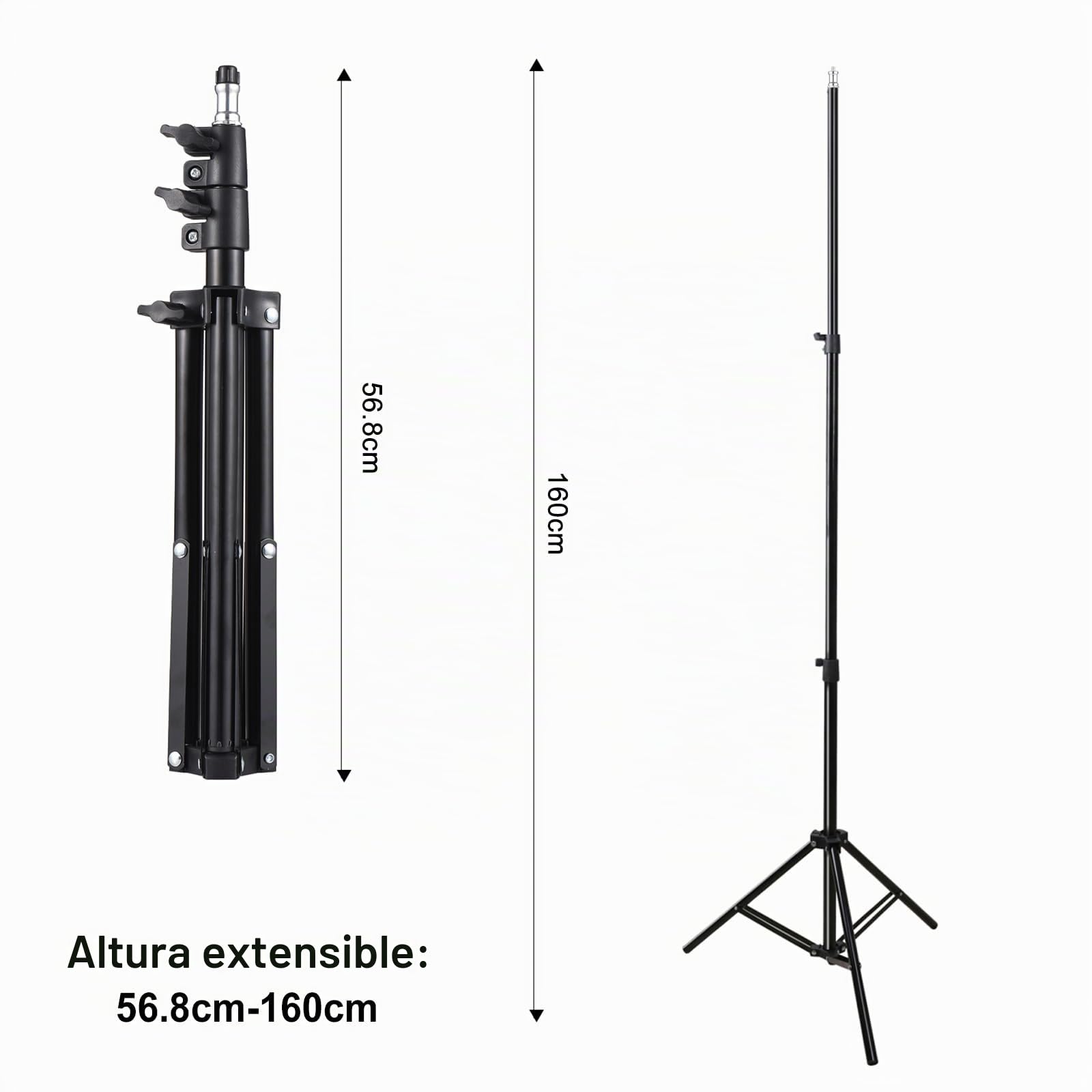 Docooler Soporte universal para proyector con trípode, soporte extensible para proyector, soporte portátil de aleación de aluminio, interfaz de 1/4 de pulgada, ajustable en altura para proyector LCD