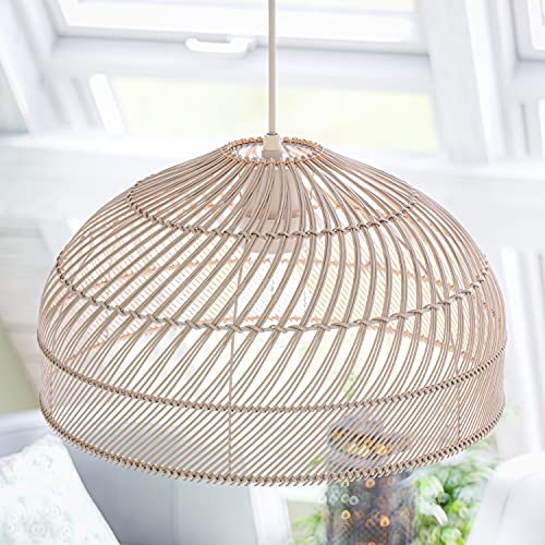Kenroy Home 93859RAT Tofino 1 Light Pendant with Tan Finish, Casual Style, 7.88" Height, 14" Width, 14" Depth - Image 4