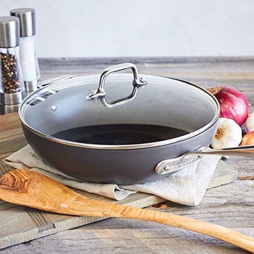 Image of All-Clad HA1 Hard Anodized Nonstick Chef's Pan,12 Inch Induction Oven Broiler Safe 500F, Lid Safe 350F Pots and Pans, Cookware Black
