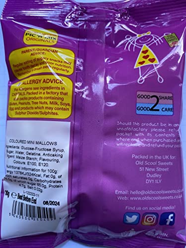 Quality Sweets Mini Marshmallows Pink and White 30g Mini Mallows (Pic n Mix Any 20 Bags = Free Standard Shipping Worth £2.49)