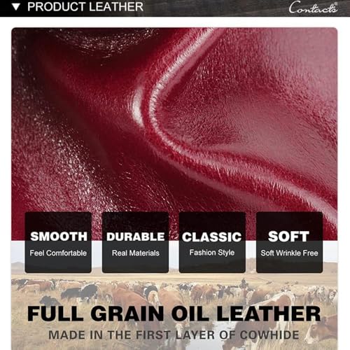 Kiss Lock Genuine Leather Wallet for Women Vintage RFID Clutch with Zipper Coin Pocket & Phone Holder Red (Red)4