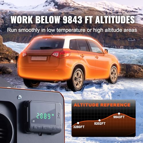Image of VEVOR Diesel Heater, 12V All-in-one Diesel Air Heater with Remote Control and LCD Display, 5L Fuel Tank Fast Heating Portable Diesel Parking Heater for RV, Truck, 5KW, Basic, Orange