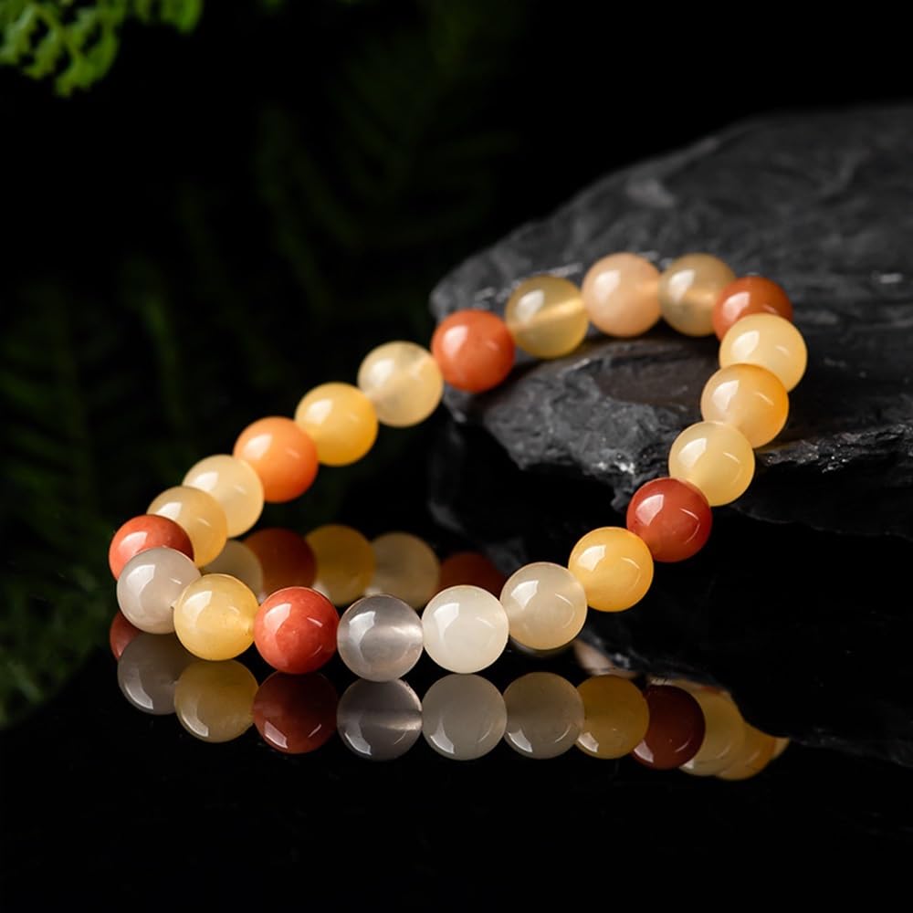 MOCHAMIK Jade-Perlen-Armband für Männer und Frauen, 8 mm, natürliches Heilstein-Armband, handgefertigtes Armband für Männer und Frauen, 8 mm natürliches Heil-Edelstein-Armband, handgefertigte