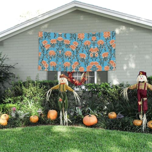 MINDBBDFJ Floral Background Print Banners And Signs For Outdoor/Indoor,Personalized Banner Customizable Parties Halloween Banner (180x90cm)3