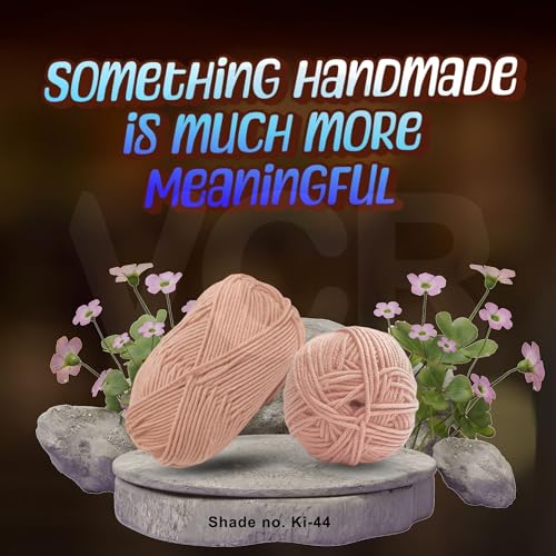 Image of VCR Pastel Pink Yarn, 100 Grams Hank, 190 Meters Length, Acrylic Ball for Crochet and Knitting, Soft Crosia Threads, Pack of 1 Yarn, Suitable for DIY Crafts