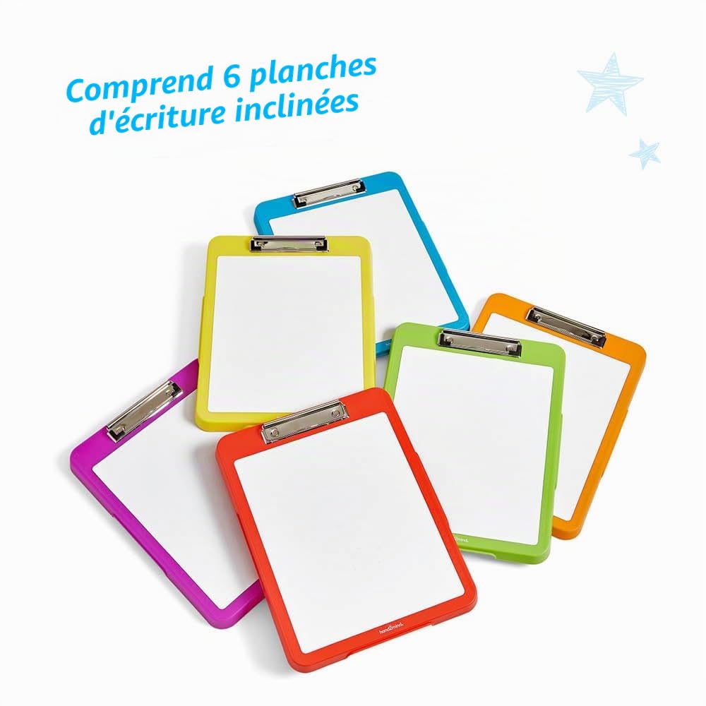 Learning Resources Tableaux Inclinés pour Écriture, Ensemble de 6, Encourage la Bonne Posture, Réduit la Fatigue, Surface Effaçable, Idéal pour Ecole Primaire, Éducateurs et Parents, Enfants 4 5 6 ans