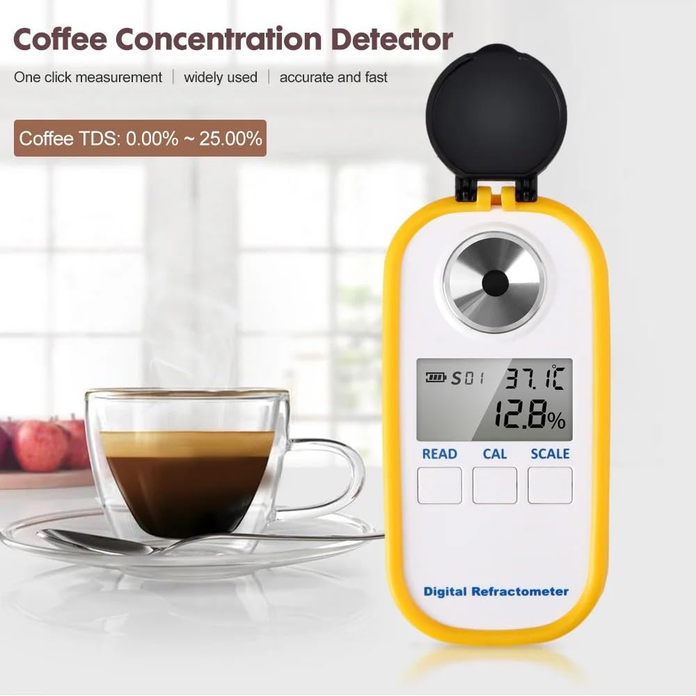 2-in-1 Auto Refractometer For Coffee Hydrometer TDS Concentration Meter Tester Detector Digital Measure Sugar