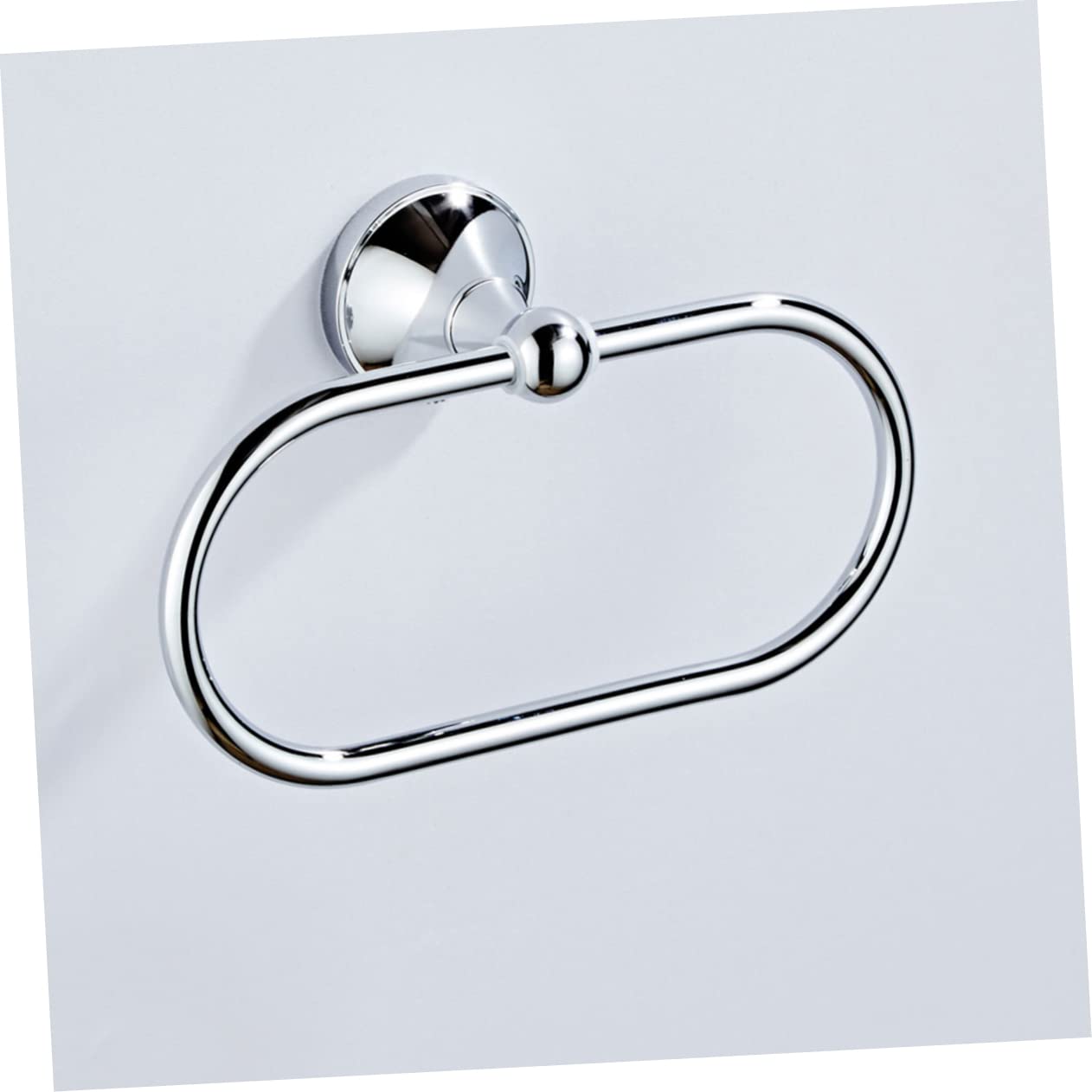 Anello Portasciugamani Ovale da Parete Bagno Argento in Rame | Installazione Semplice, Finitura Moderna Essenziale, Uso per Cucina e Casa