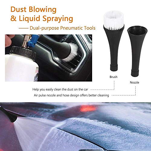 KOBWA Car Cleaning Gun, Car Interior Washing Gun Air Pulse Equipment High Pressure with Cleaning Nozzle Sprayer Foam Bottle Surface Interior Exterior Tornado Tool
