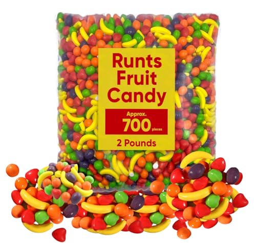 Fruit Candies | Hard Candies - Bulk Candy - 2 Pound - Fruit Shaped Hard Candy - Retro Candy - Unwrapped Candy for Machine Refills - Candies for Candy Buffet