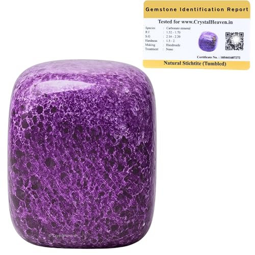 Image of Certified Stichtite Crystal Healing Tumbled Stone, Natural Polished Crystals for DIY Crafts, Manifestation, Meditation, Pooja Feng Shui and Reiki Healing (30 Grams)