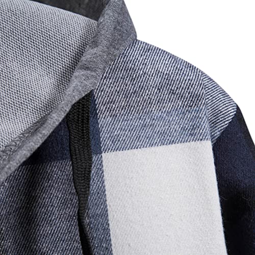 Mens Plaid Hooded Shirts Jacket Casual Lightweight Long Sleeve Fleece Spring Fall Warm Hiking Camping Shirt Coat2