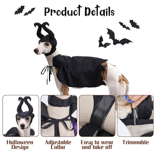 Disfraz Halloween para Perro Vampiro con Capa y Cuernos miniatura 2