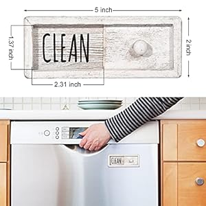 WOJOGO Dishwasher Magnet Clean Dirty Sign – Farmhouse Rustic Wood Clean Dirty Magnet Sign, Works for All Dishwashers, Dishwasher Accessories (White) WOJOGO Dishwasher Magnet Clean Dirty Sign–Farmhouse Rustic Wood Clean Dirty Magnet Sign Works for All Dishwashers Dishwasher Accessories White