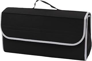 Car Boot Organiser with Lid Car Organiser Car Bag Box Practical Waterproof Non-Slip Foldable with Handles 49 x 15 x 23 cm