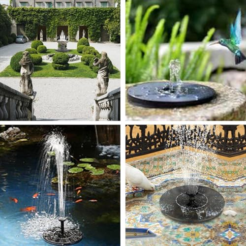 Bomba solar para fuente con panel integrado y luces LED para jardín 8