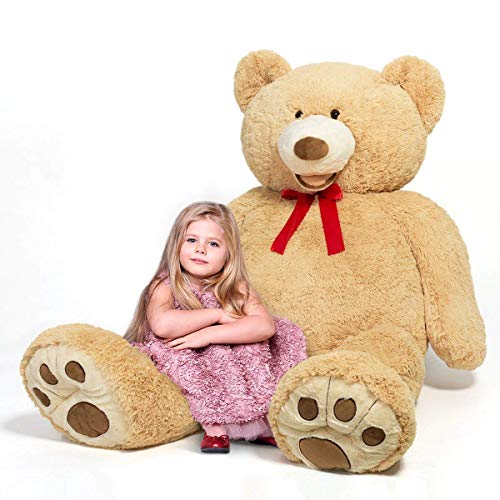 HollyHOME 150cm Teddy groß Teddybär XXL Kuscheltier Geschenk, Plüschtier Stofftier Weiches Spielzeug Bär Tedi Kuschelbär Hellbraun
