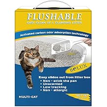 Flushable Cat Litter, Low Tracking Clumping Tofu Cat Litter,Odor Control Cat Litter Unscented and Zero Dust Natural Formula