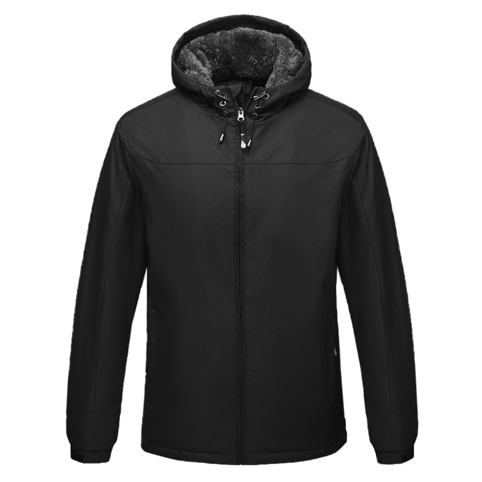 Generisch Regenjacke Herren Outdoor-Jacke Wasserdicht mit Wollfleece Gefüttert Winddichter Wintermantel Dick Warm für Wanderungen