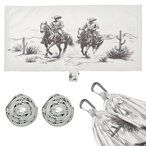 Haskirky Western Cowboy Camping Hammock, Single Portable Hammocks with Tree Straps & Attached Carry Bag, 330Lbs Capacity Perfect for Outside Indoor Hiking Beach Backpack Travel