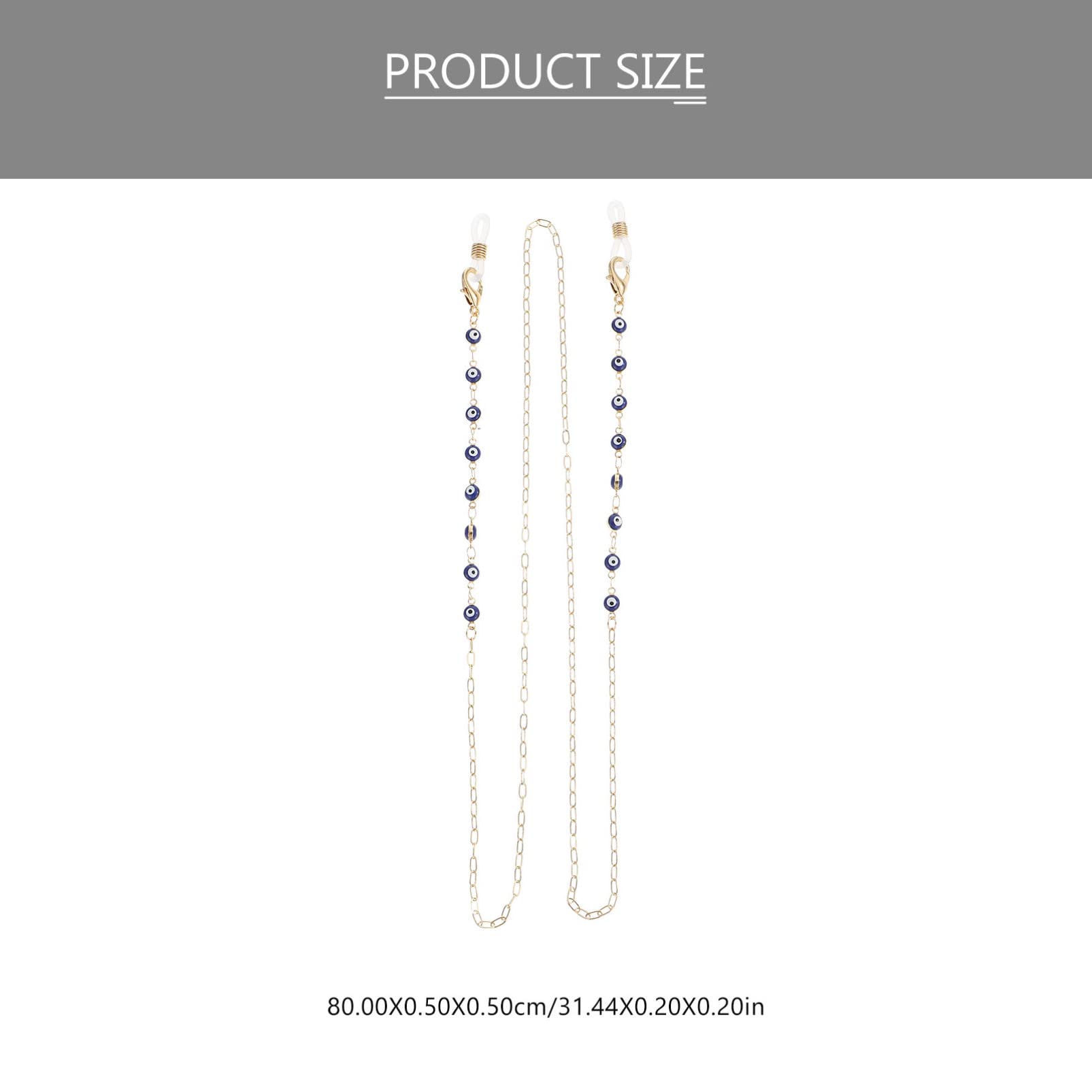 KONTONTY Earphone Anti-Lost Chain Headsets Magnetic Reading Glasses Eyeglass Holder Strap Sport Sunglasses Eyewear Retainer Strap Evil Eye Sunglasses Chain Eyeglass Straps Headphones Copper