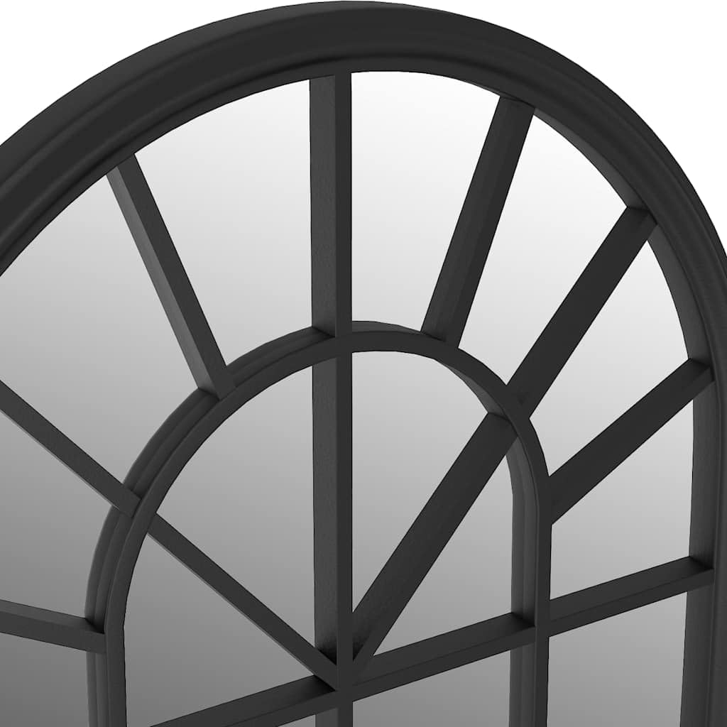 Miroir de Jardin Noir en Fer 90x45 cm pour Utilisation extérieure décoration Murale reflet agrandissement lumière Espace extérieur