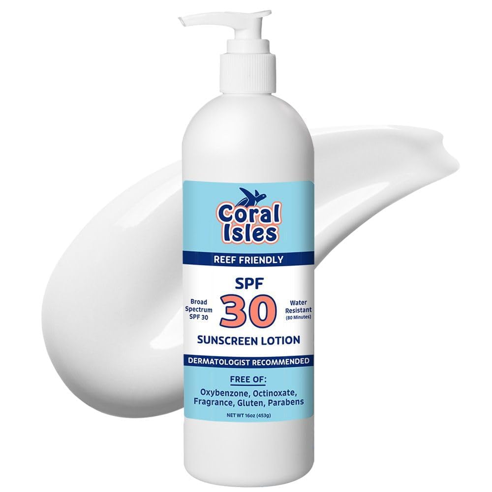 Coral Isles by Rocky Mountain Sunscreen | SPF 30 Lotion | Broad Spectrum UVA/UVB Protection | Hawaii Reef-Safe Act Compliant | Oxybenzone & Octinoxate
