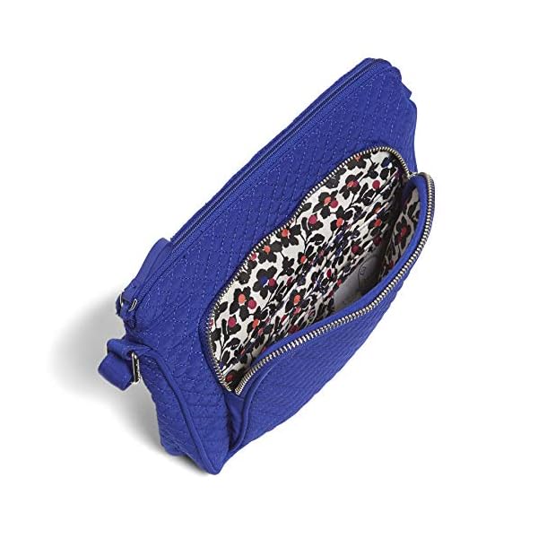 Vera Bradley Women's Microfiber Little Hipster Crossbody Purse With RFID Protection, Gage Blue, One Size